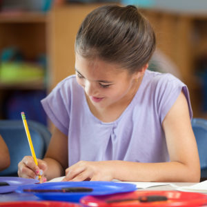 Lifestyle Square Girl Pencil Schoolwork Lifestyle Square Girl Pencil Schoolwork